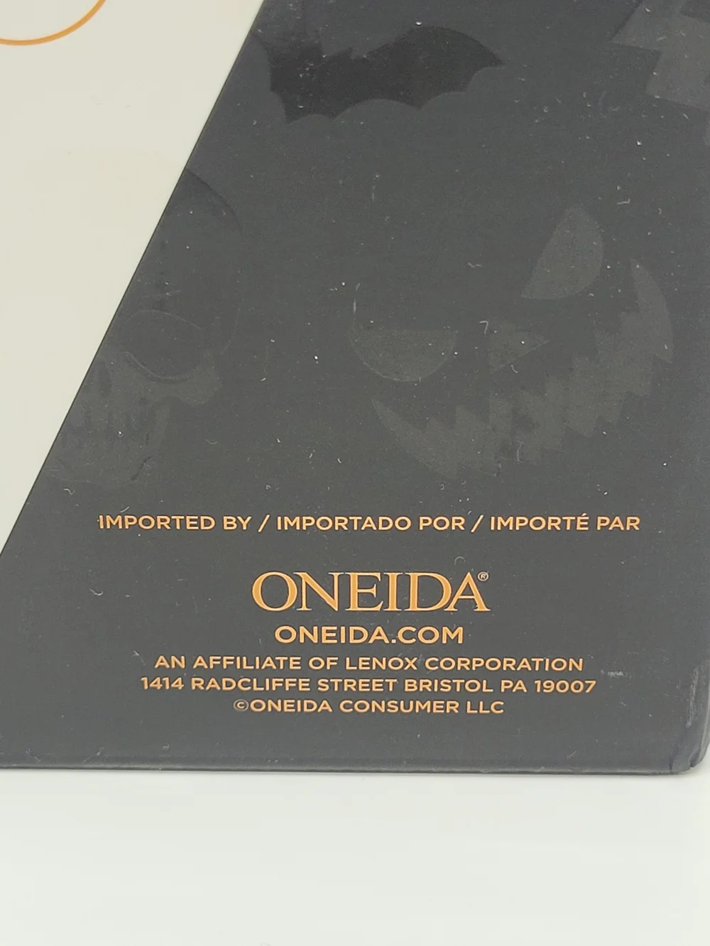 Oneida Vintro Halloween Glass Tumbler Set 4 Clear Black Skull Bat Skeleton NEW